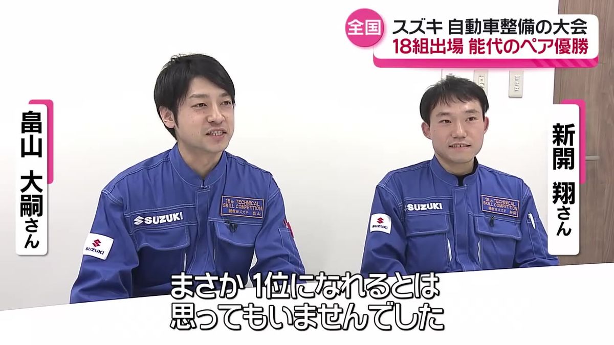 【特集】"自動車整備日本一" 2年に一度開催の社内イベントで全国選りすぐりの18組から…秋田スズキ能代店のペア