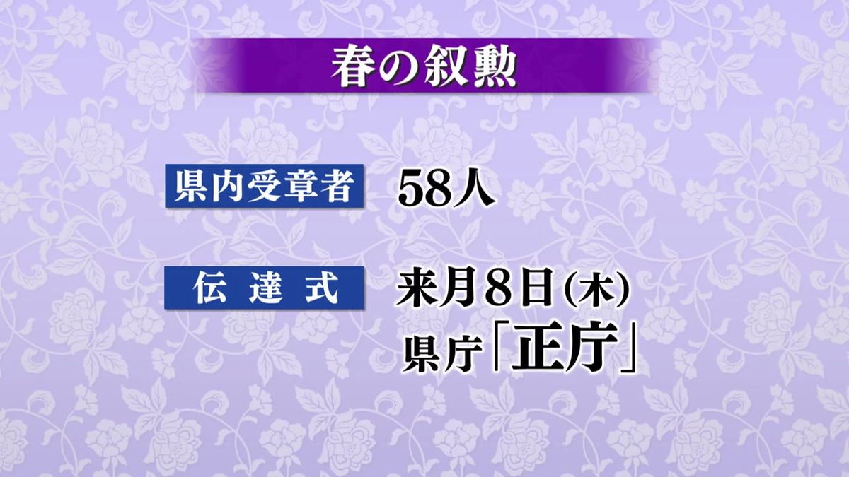 春の叙勲　秋田県内在住者は58人が受章　金田勝年さんに旭日大綬章