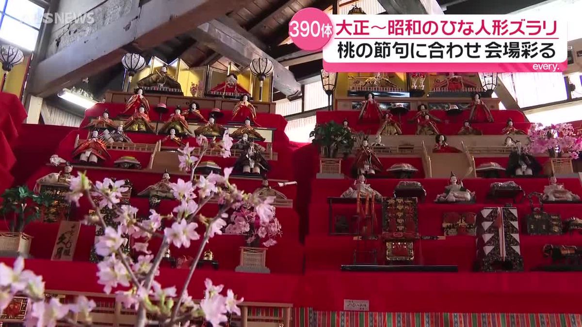 ひと足早く春らしい雰囲気に…「ひなまつり」を前にひな人形の展示 