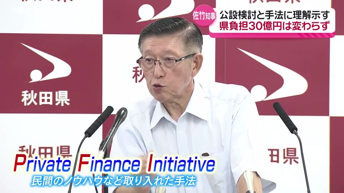 新スタジアムが公設の場合　佐竹知事　民間ノウハウを取り入れるPFIに肯定的な姿勢