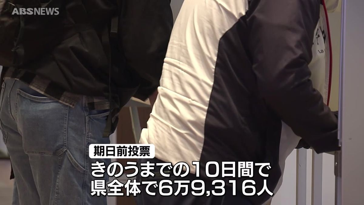秋田県知事選挙の期日前投票　30日までに6万9000人あまりが投票　有権者の8.67％　前回の同時期より1.95ポイント上昇