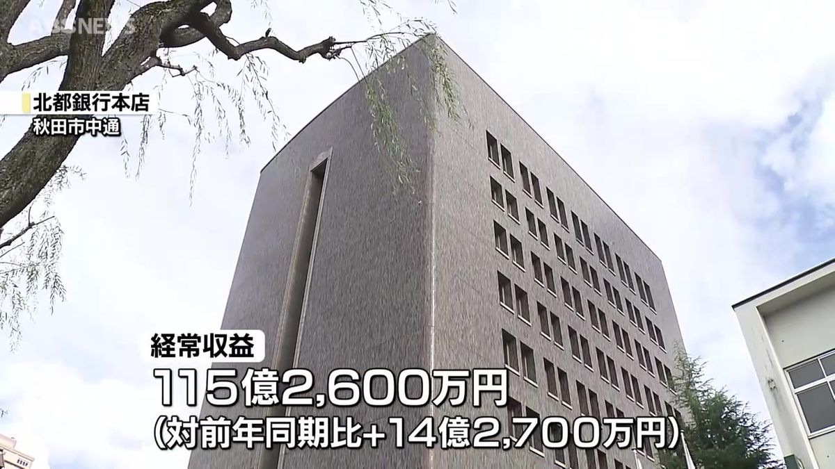 北都銀行の中間決算　増収減益