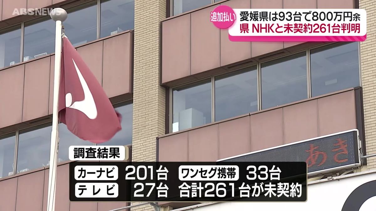 未契約なのにNHK放送を受信できる車やテレビが261台…追加の支払い金額をNHKと協議　秋田県