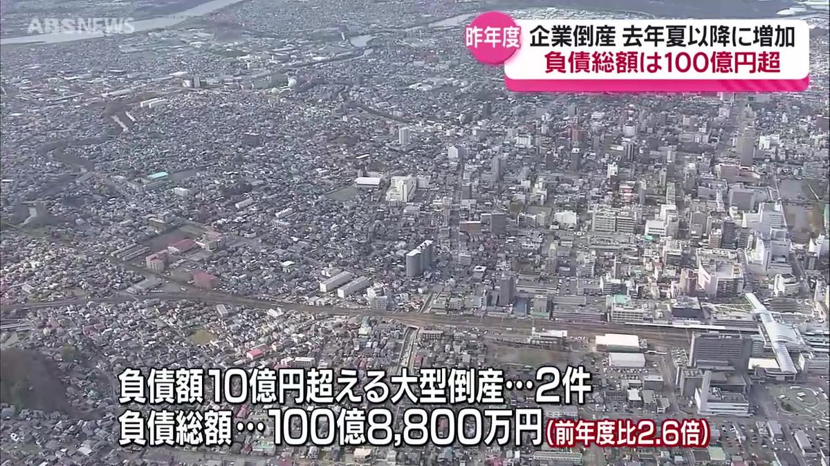 2023年度の倒産件数この10年で最多　負債総額も前の年度の2倍を超える100億円以上に