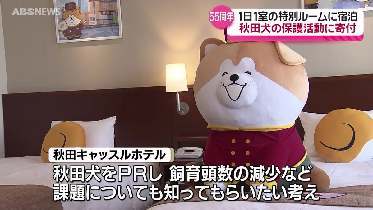 特別室にはあのキャラクターが登場！秋田キャッスルホテルで開業55周年記念の宿泊プラン　料金の一部は保護活動に