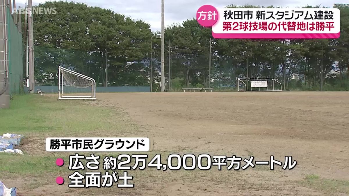 新スタジアム建設　現在の第2球技場の代替地を勝平市民グラウンドにする方針　秋田市