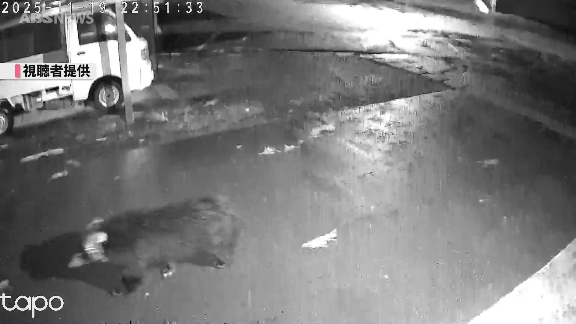 視聴者提供】住宅の防犯カメラがとらえたクマ 約30分の間に2度出没