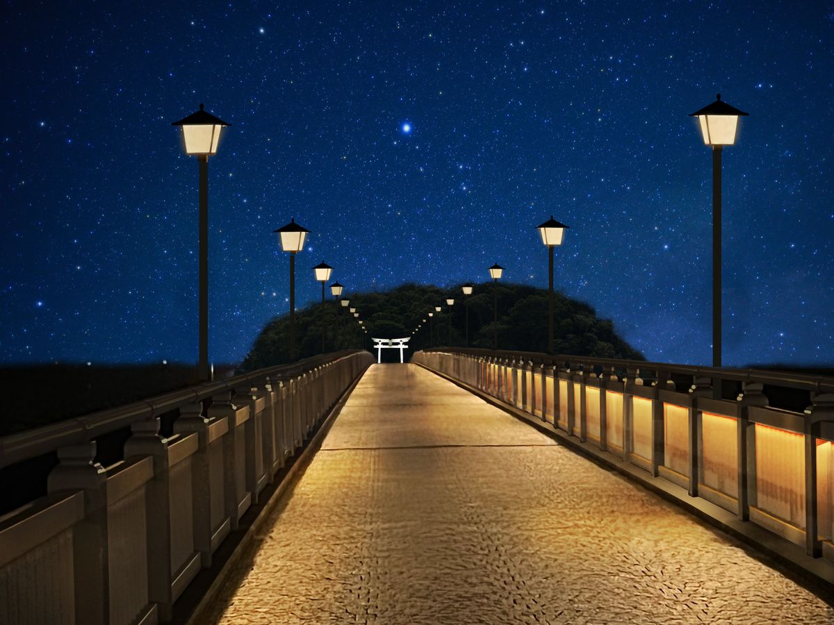 竹島園地周辺で「あかり」の社会実験　夜間景観の魅力アップを図る　愛知・蒲郡市