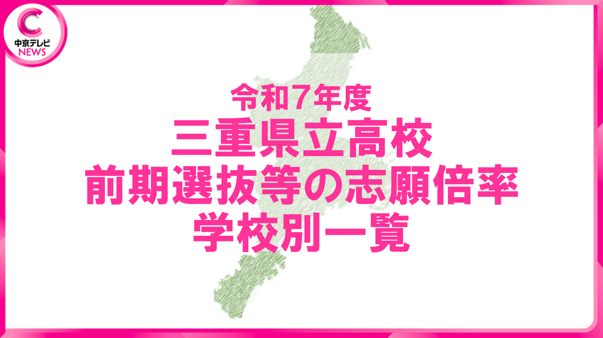 【学校別一覧掲載】全日制２.13倍、県立高校前期選抜等の志願倍率を発表　三重県