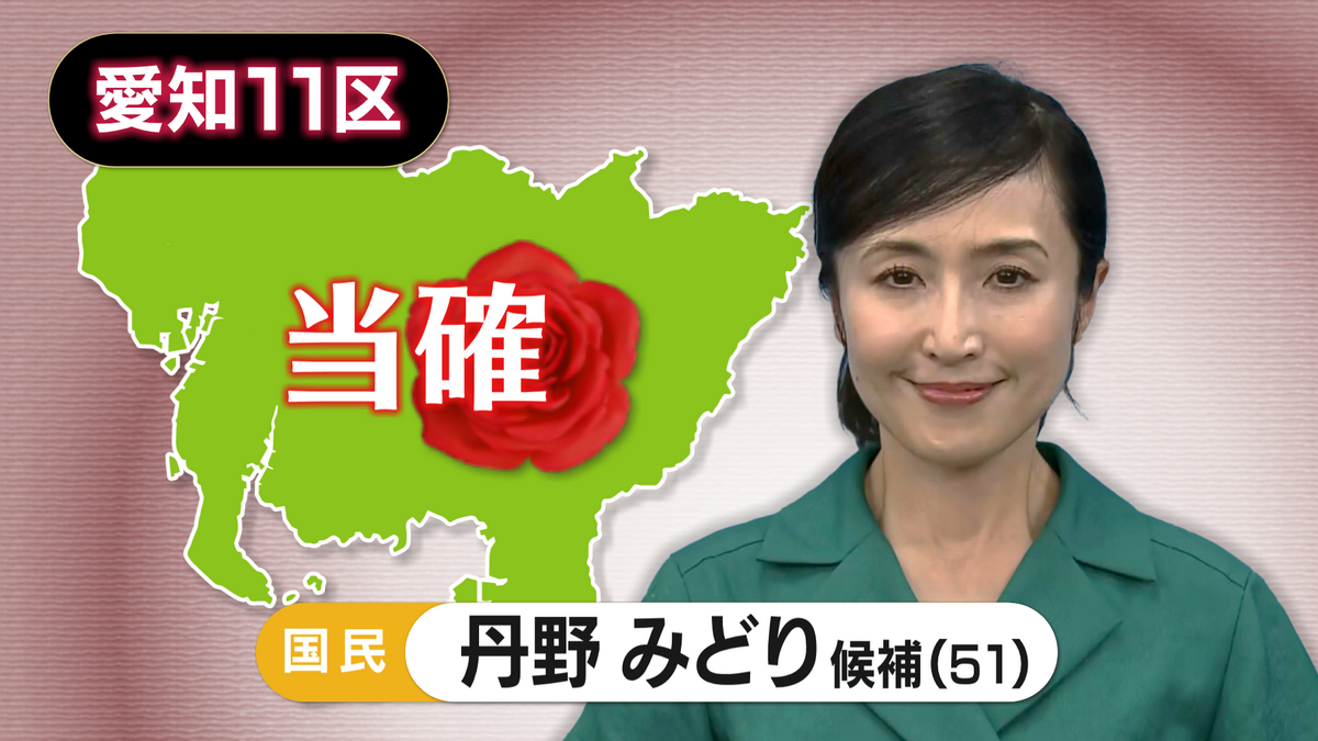 【速報・愛知11区】国民・丹野みどり氏の当選確実 第50回衆議院議員選挙 衆院選2024