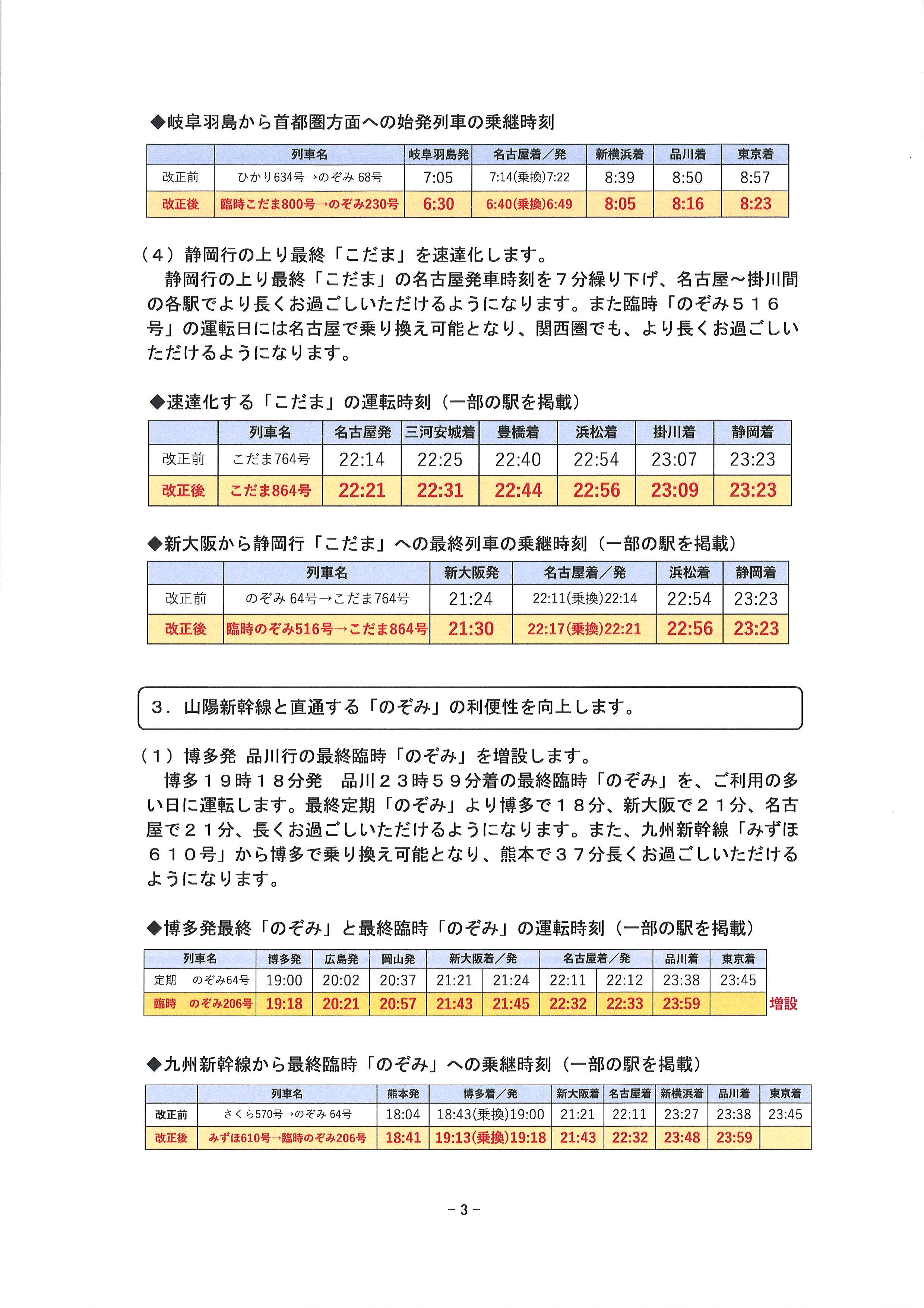 JR東海 2026年3月のダイヤ改正を発表 「のぞみ」1時間に最大13本運転へ