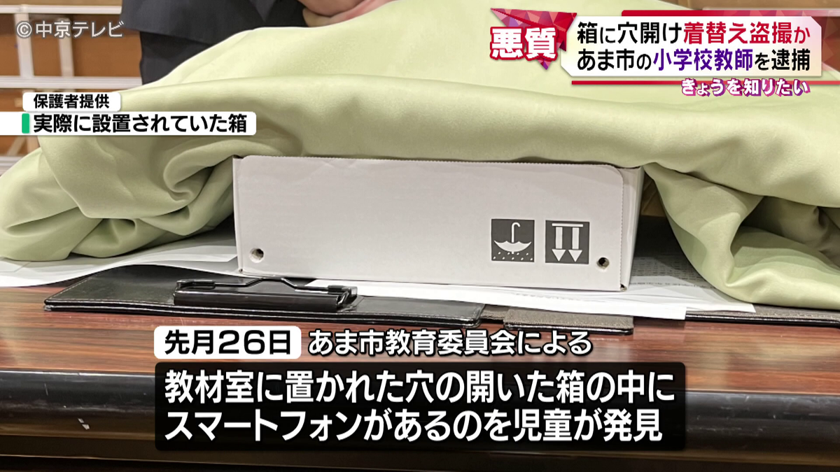 盗撮 小学校教師の男(32)を逮捕 箱に穴開け…児童の着替えを盗撮か 事件発覚翌日に容疑者の親族から 「息子が行方不明になっている」と相談  愛知・あま市（2025年3月3日掲載）｜中京テレビNEWS NNN