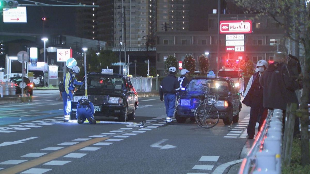 男性死亡　タクシーにはねられた後、別のタクシーの下敷きに･･･　70代くらいの男性が自転車で走行中　名古屋・中村区