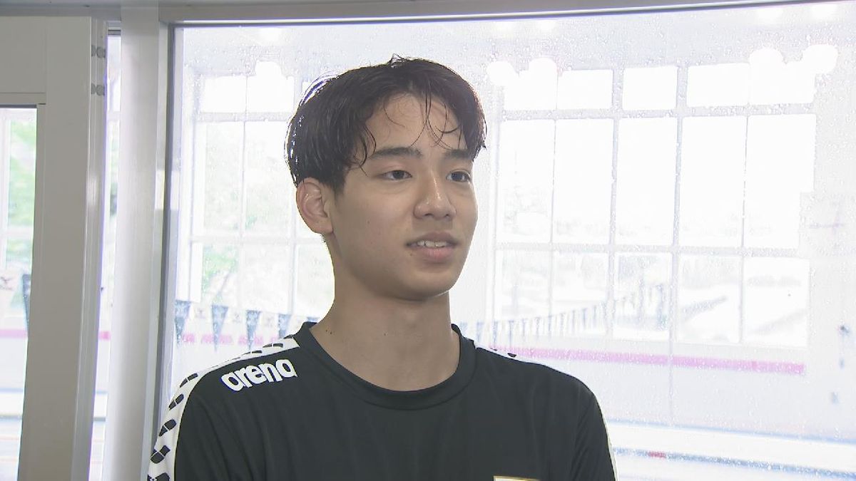 パリ五輪競泳日本代表・村佐達也選手が公開練習　意気込みを語る　名古屋・中京大中京高校
