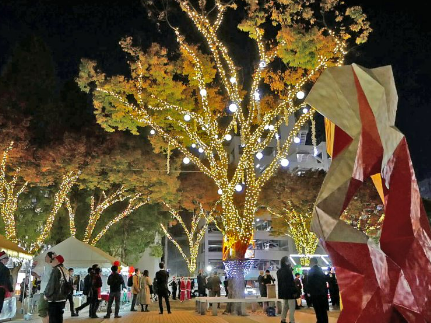 【今年で23回目】名古屋・栄「池田公園」がイルミネーションの優しい光に包まれる…　点灯にあわせてイベントも開催　「いつもと違う池田公園の景色を楽しんで」