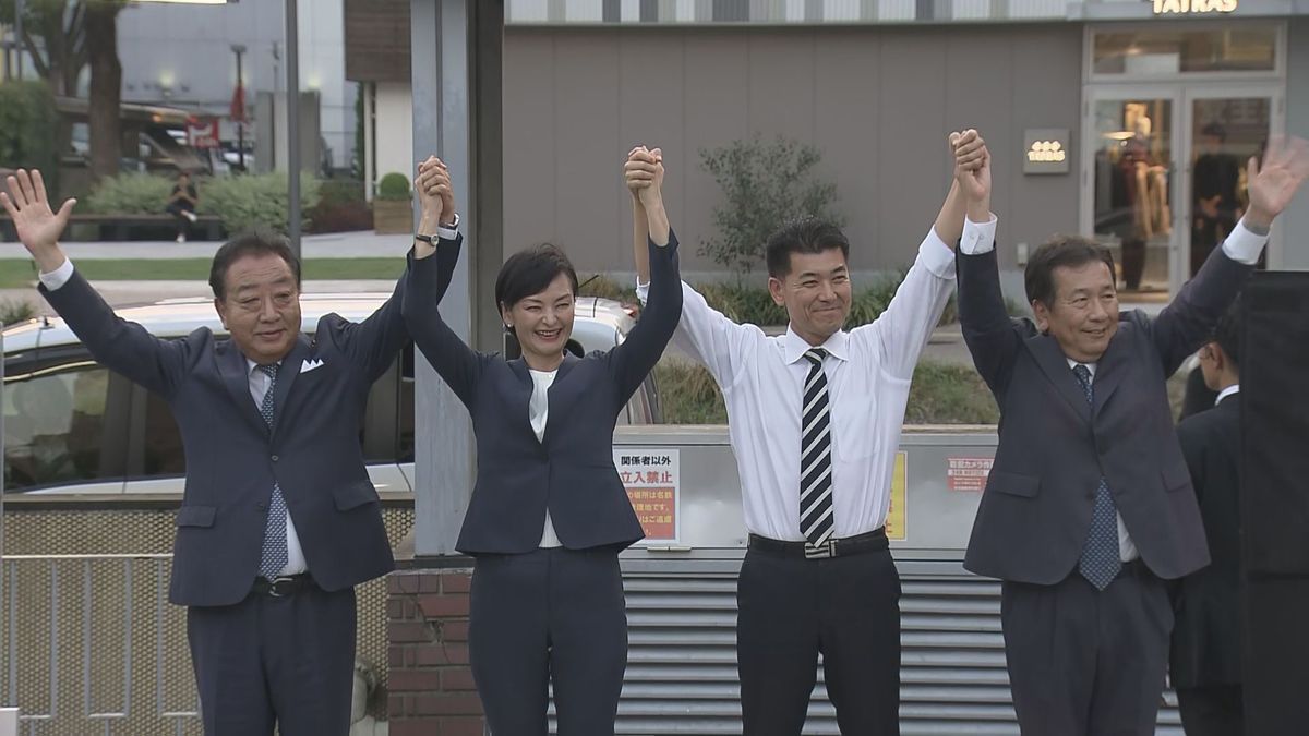 立憲民主党 代表選告示　候補者４人そろって街頭演説　名古屋・東区