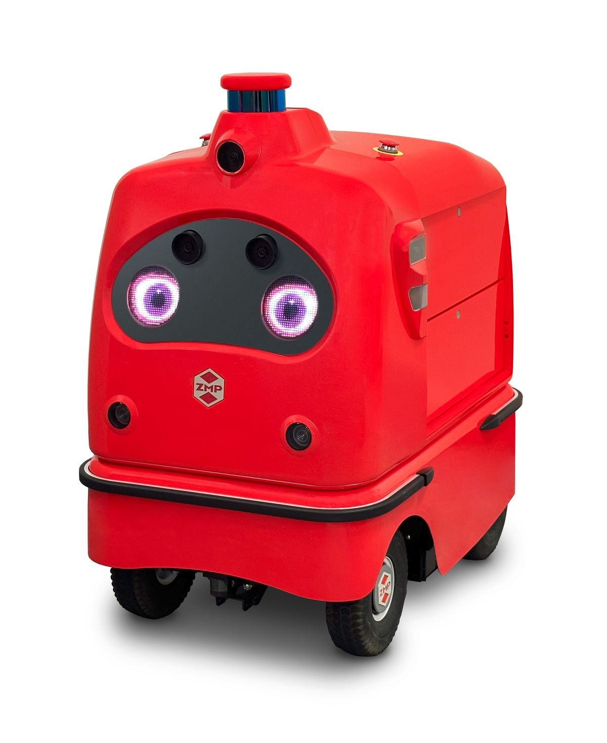 公道を走行する自動配送ロボット