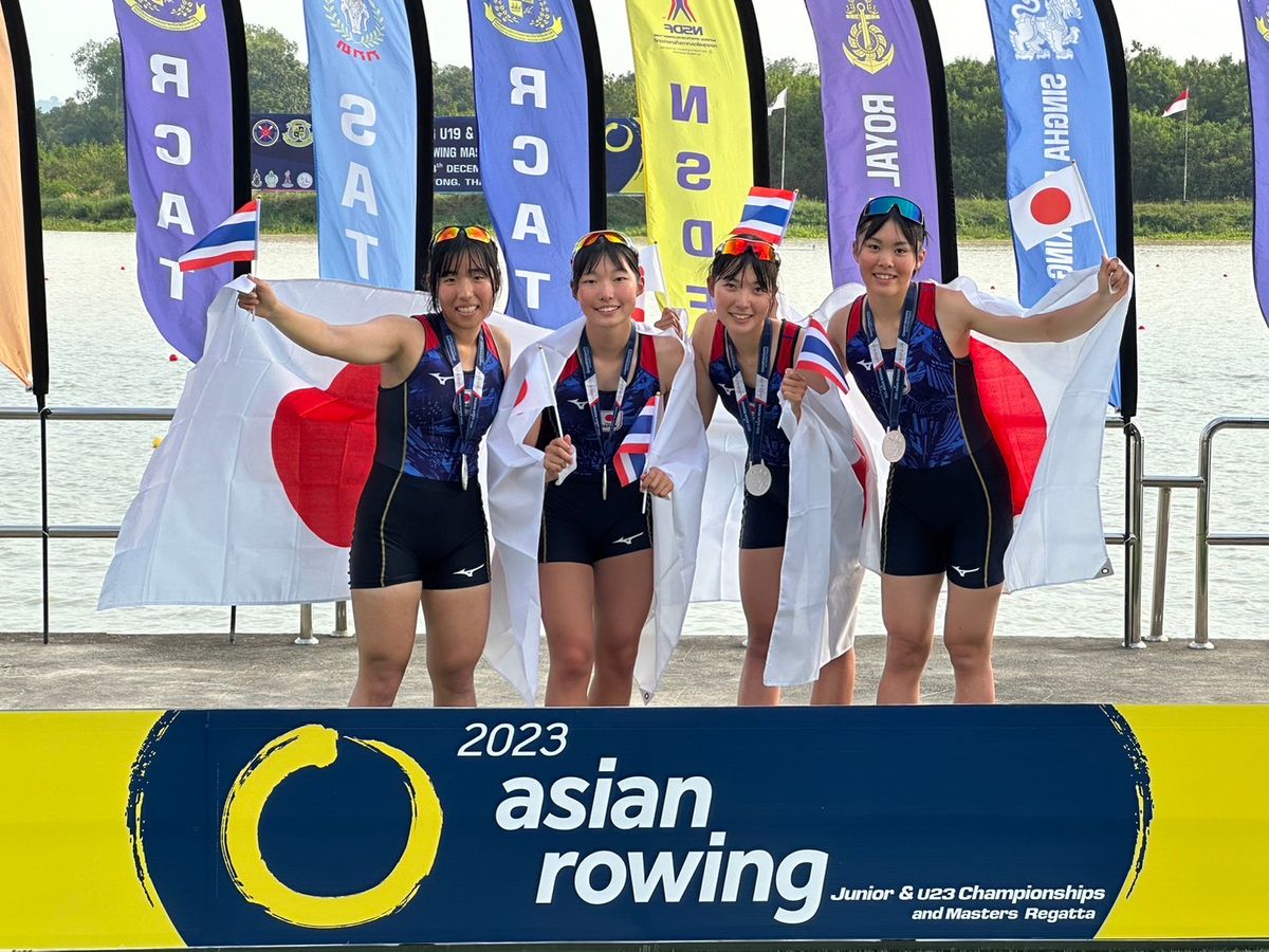 日本代表で県勢活躍 クオドルプルで男女とも銀メダル アジアボートジュニア選手権