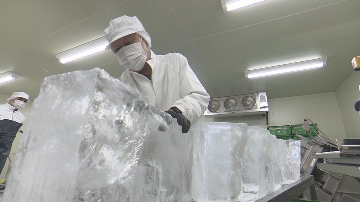 夏本番前に氷の加工場が作業環境充実 ベストな状態で出荷へ