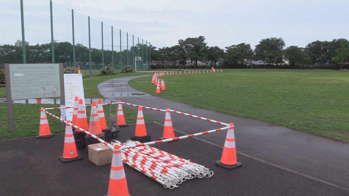 県都アリーナ計画 地盤調査始まる、敷地に資材設置 週内にボーリング調査も 福井市豊島・東公園