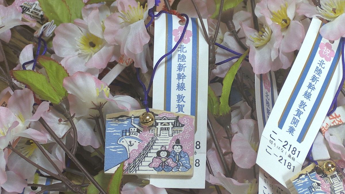 敦賀・金ヶ崎宮「花換まつり」前に　桜の小枝づくり大詰め　新幹線カラーの短冊・能登へのメッセージも