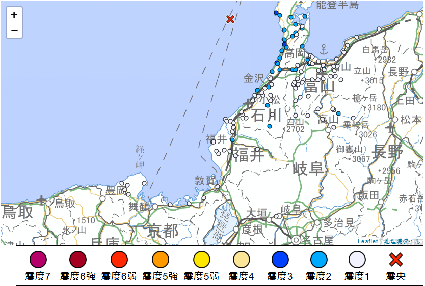 【地震情報】早朝から北陸・近畿地方で地震相次ぐ 福井市で震度2など いずれも津波の心配なし