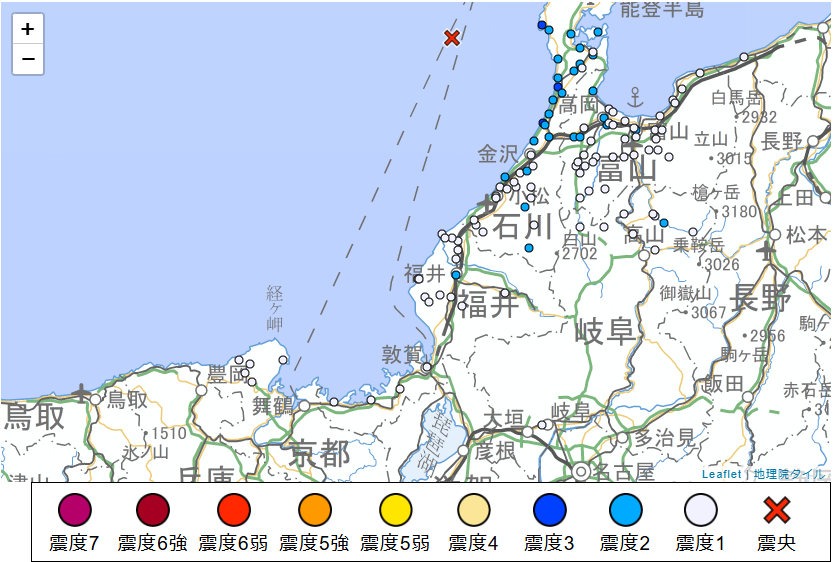 【地震情報】早朝から北陸･近畿地方で地震相次ぐ　福井市で震度2など　いずれも津波の心配なし