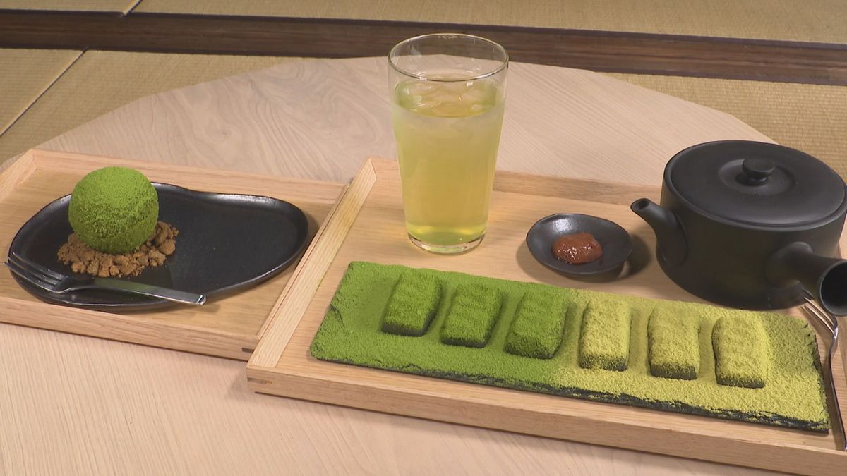 参道の石畳と苔をイメージ　新スイーツ登場　33年に一度の"御開帳"、勝山市･平泉寺白山神社　日本茶カフェ「RОKUSAI－鹿柴－」が考案