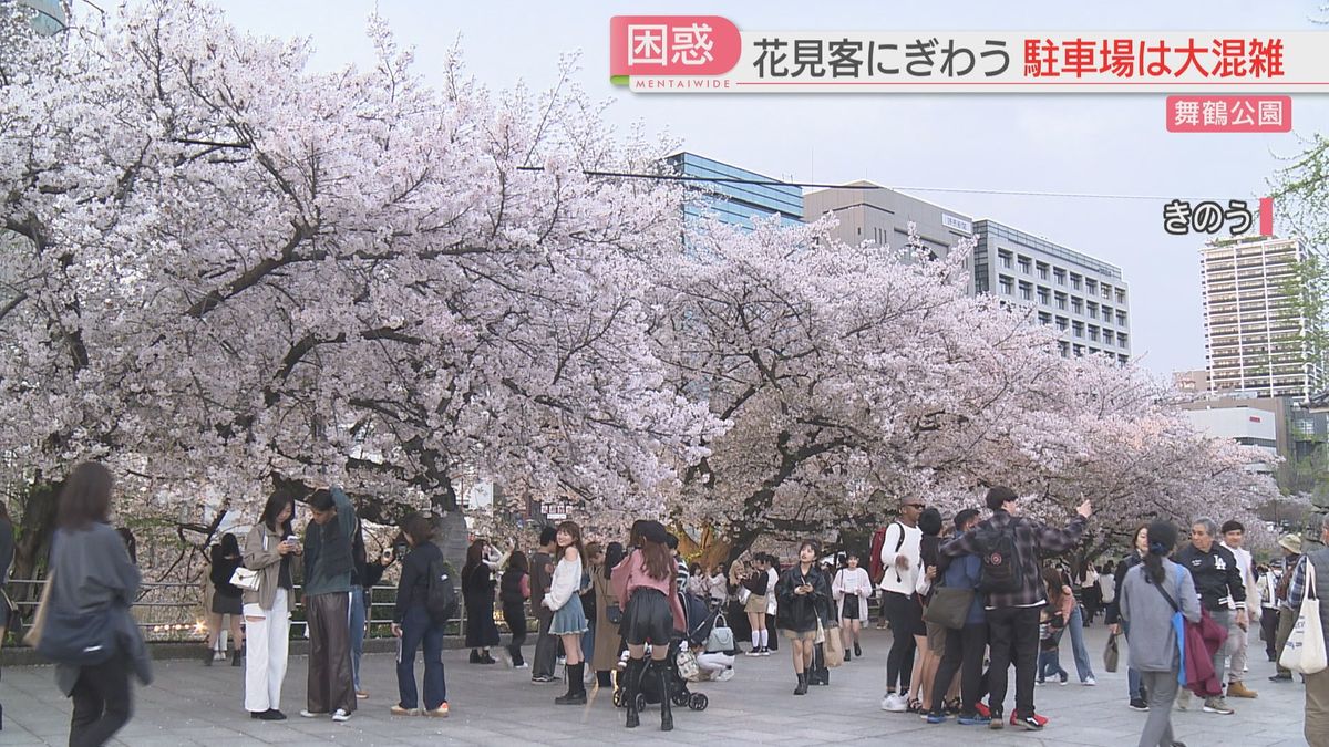 花見客でにぎわう