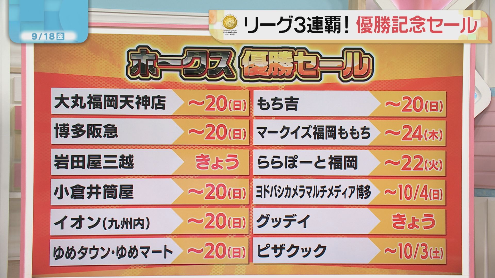 リーグ3連覇！ ホークス優勝セール情報 プレミアムな限定グッズも