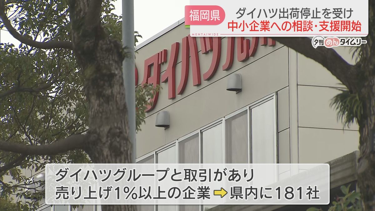 【ダイハツ出荷停止】福岡県が相談窓口を開設　取引きある企業は県内に181社　資金繰りなど支援へ