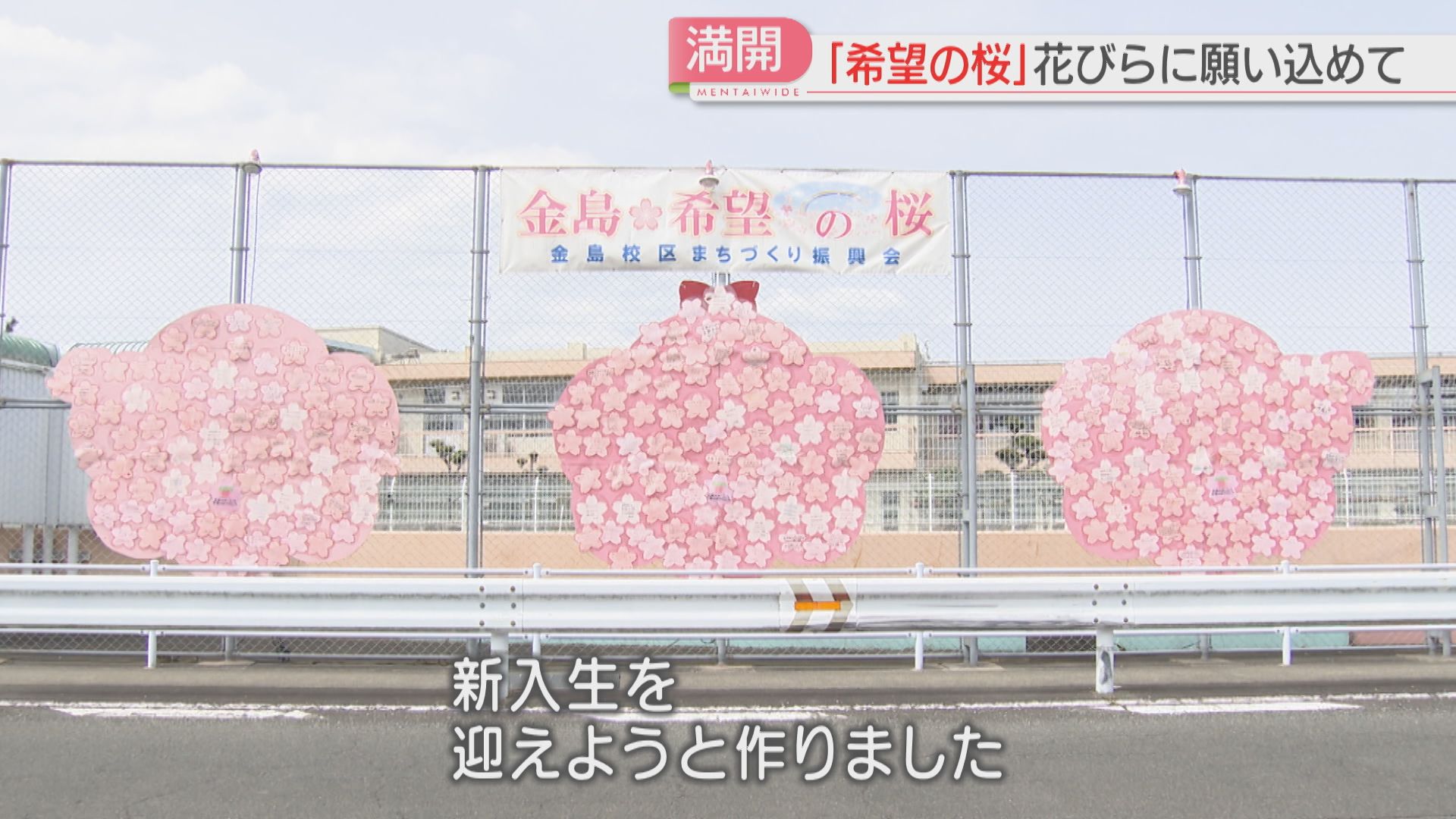 カメリポ】咲き誇る桜並木のそばに「散らない桜」250枚の花びらに込め