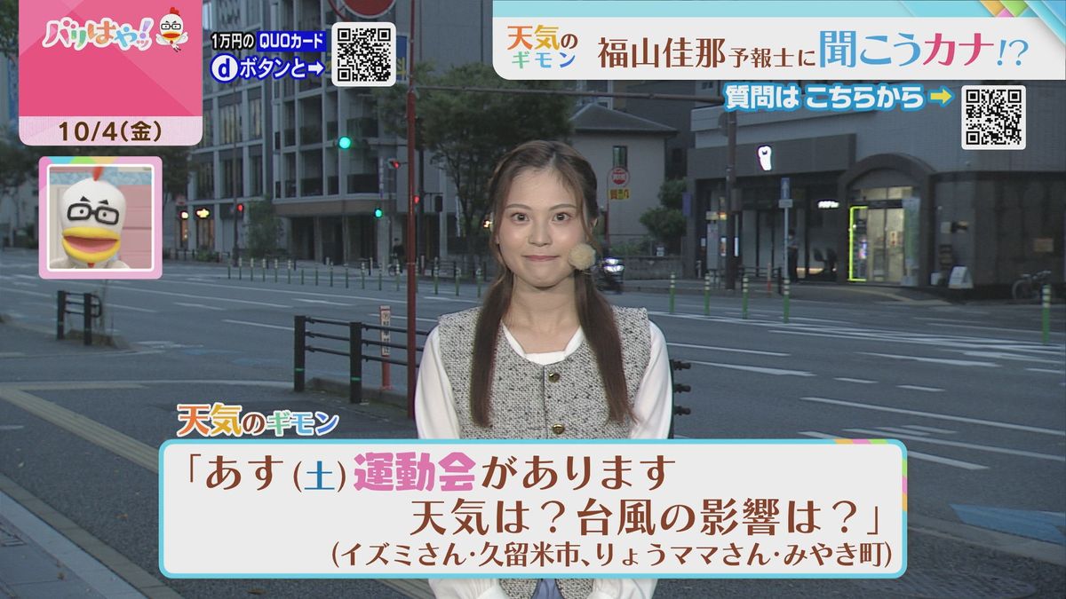 福山気象予報士のお天気情報　バリはやッ!　10月4日