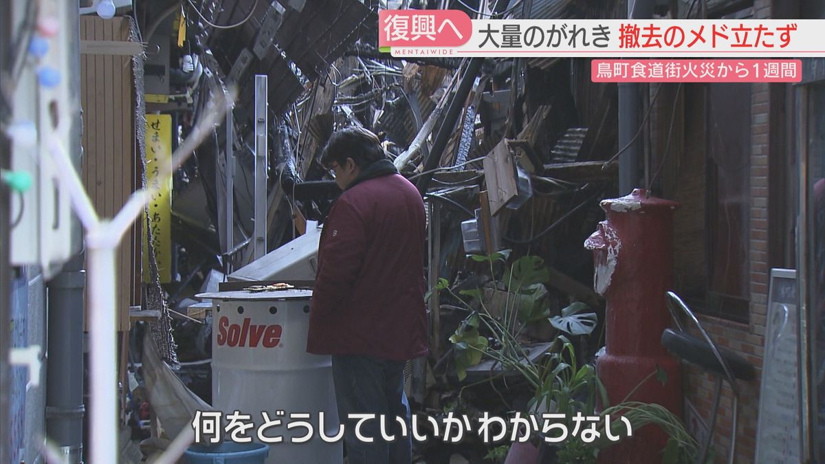 鳥町食道街の組合員や市の担当者が火災後初めての会議　2000トンのがれき撤去のメド立たず　北九州市