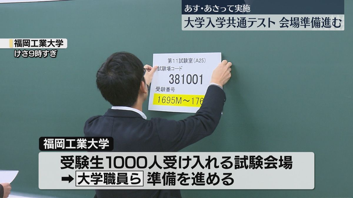 18日と19日に「大学入学共通テスト」　試験会場の大学で準備進む　県内で2万1000人が受験　福岡