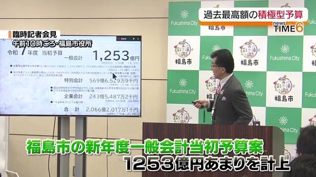 福島市の新年度の一般会計当初予算案は約1253億円と積極型予算に・福島県