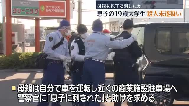 「息子に刺された」19歳男子大学生を殺人未遂の疑いで逮捕　母親を包丁で刺してけがをさせたか