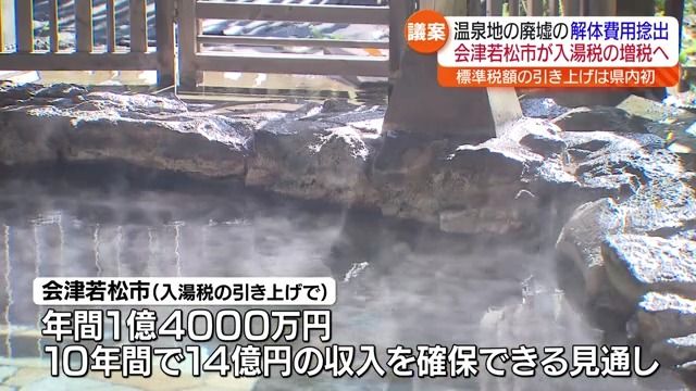 会津若松市　2025年10月から入湯税を150円から350円に引き上げへ