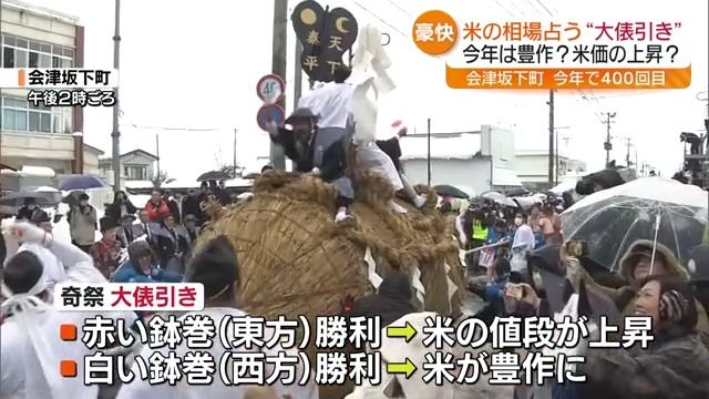 米の相場占う“大俵引き”　今年は豊作…米価の上昇…どっち！？・福島