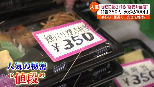 お店の弁当はどれも３５０円