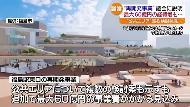 ＪＲ福島駅東口の再開発事業　“公共エリア”検討案を議会に説明