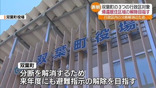 双葉町が初めて見通し示す「特定帰還居住区域」の一部　2026年度避難指示解除へ