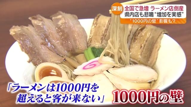 ラーメン店倒産の波が…福島県内にも　「1000円の壁」が立ちはだかるなか対策は？