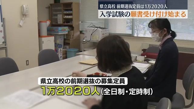 募集定員は前年より300人少ない1万2020人　福島県立高校願書受け付け始まる　