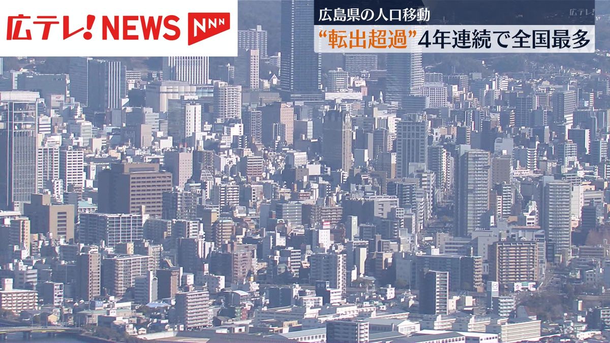 広島県の“転出超過”4年連続で全国最多　2024年の人口移動報告　総務省　湯崎知事「若年層の転出の要因を調査し対策を来年度以降　集中的に講じる」