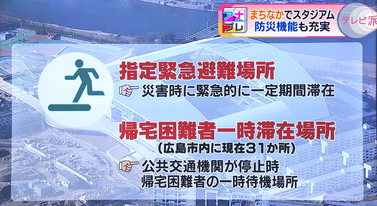 「まちなかスタジアム」なので、身近な緊急避難場所になりそう