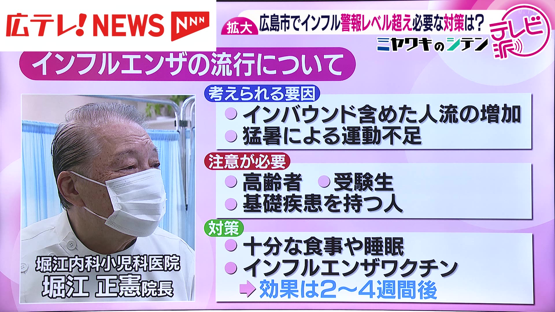 広島市でインフルエンザ警報レベル超え 必要な対策は？【ミヤワキの