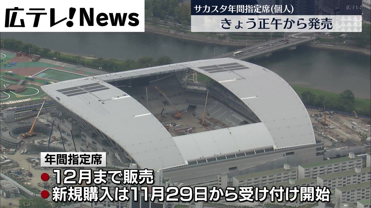 【サンフレッチェ広島】新サッカースタジアム個人向け年間指定席　２７日正午から販売開始