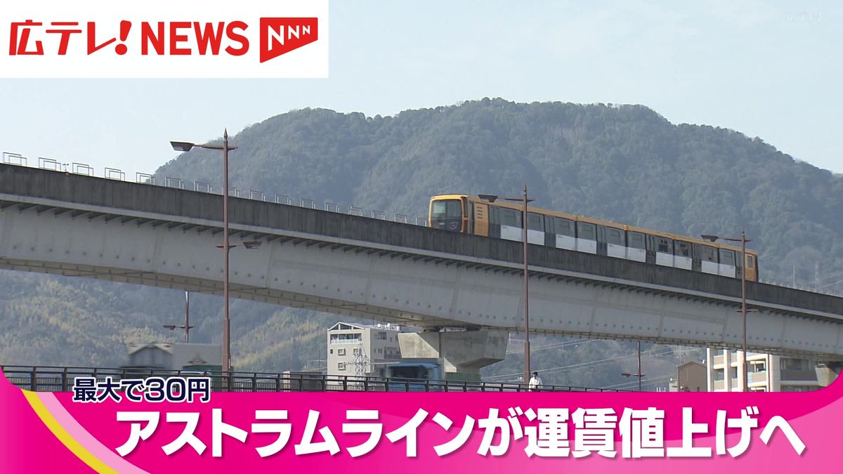 アストラムライン値上げへ　10月から最大30円　広島