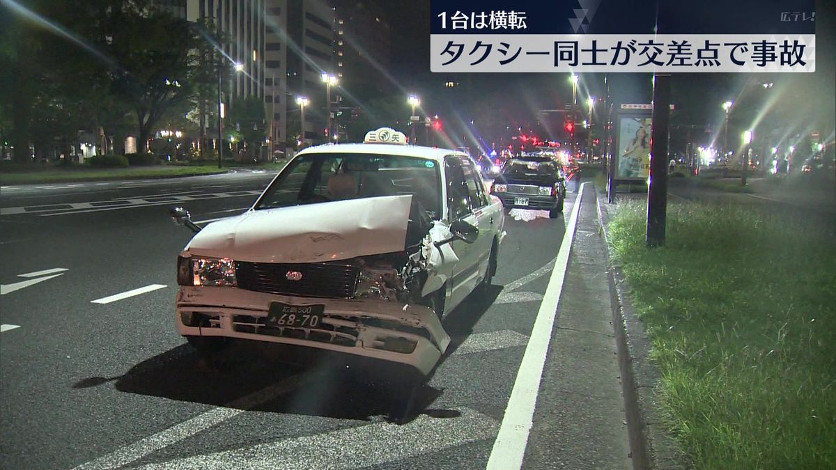 広島市中心部でタクシー同士の事故　交差点で衝突・ケガ人なし